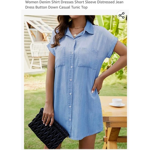 Zilcremo, Chambay Blue Shirt Dress, Mini, Soft Cotton, M - Picture 5 of 16